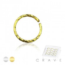 12 PCS OF SWIRL TWIST BENDABLE 925 STERLING SILVER NOSE HOOP O-RING PACKAGE